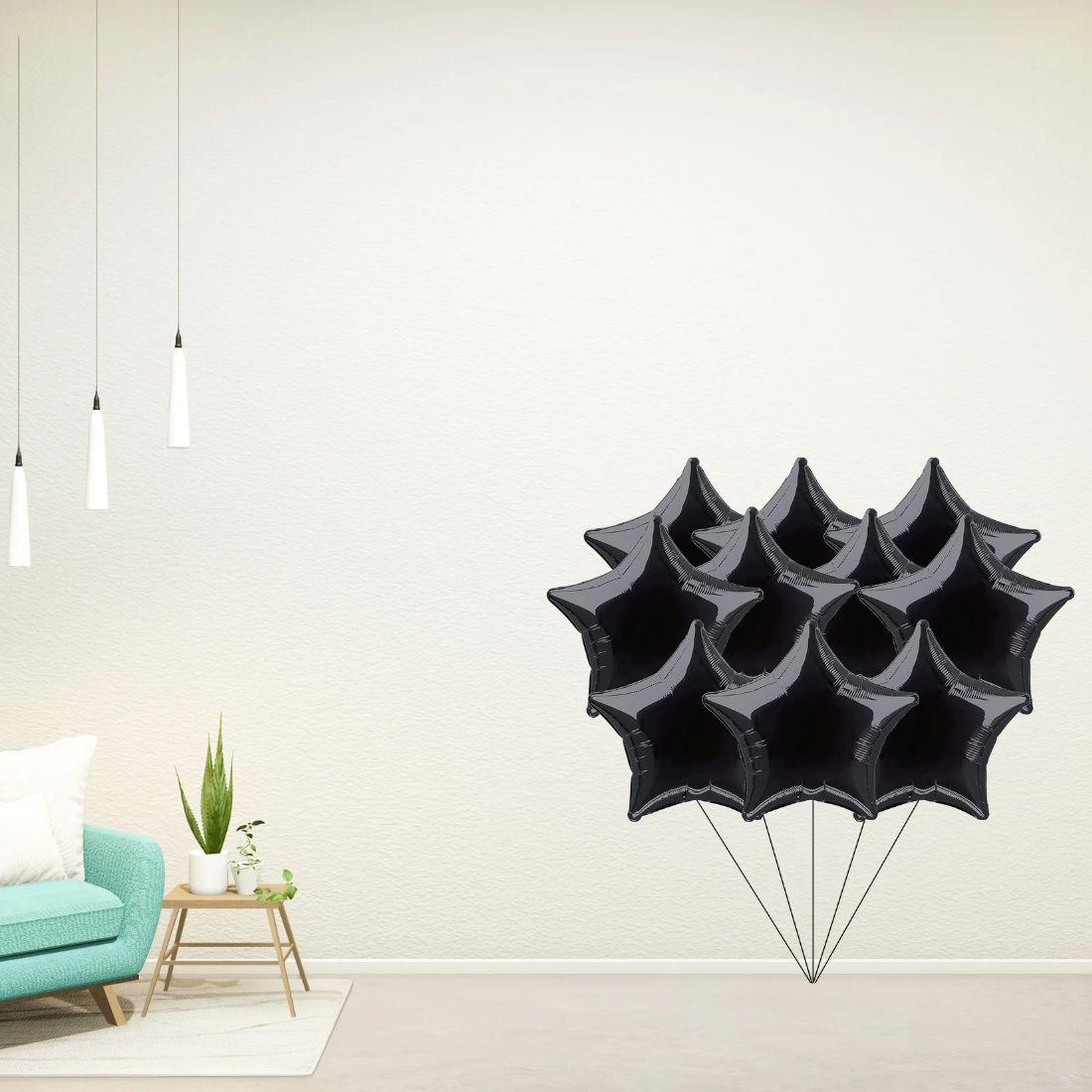 Star Black 10″ inch Foil Balloon for Birthday Party, Anniversary Pack of 10 - Premium Handcrafted 300 GSM Foil Balloon by Party Decor Mall India - View 4