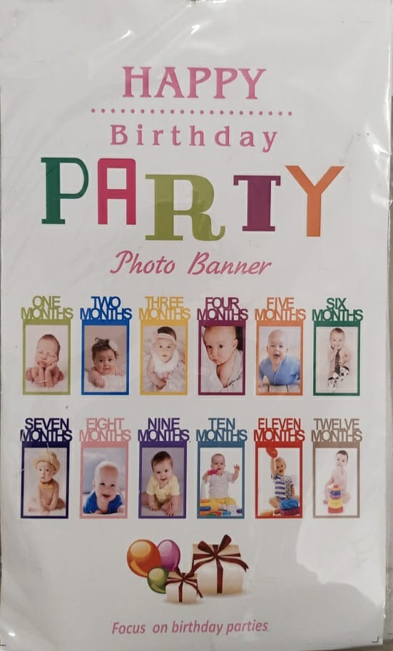 Happy Birthday Photo Banner Decoration - Premium Party Supply by Party Decor Mall