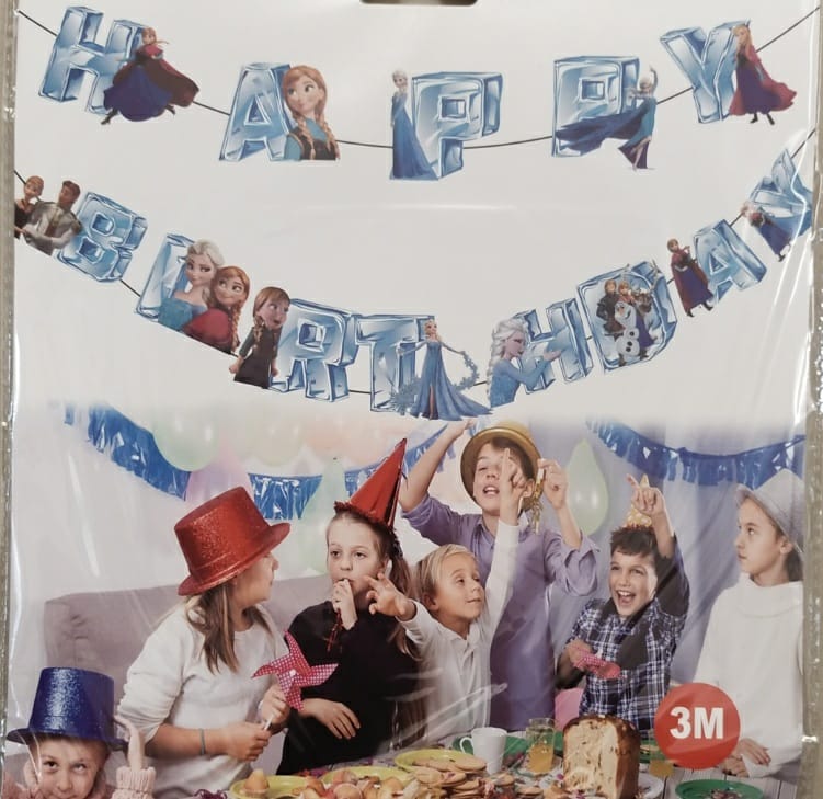 Frozen Theme 3D Happy Birthday Dangler Party Decoration