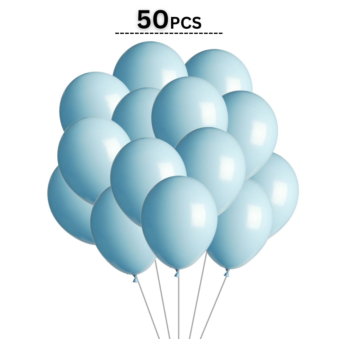 Pastel Blue Latex Balloon (50 Pcs Set) For Engagement, Wedding and Valentines Day Or Birthday Party Celebration Decoration - Premium Handcrafted 300 GSM Balloons & Decor by Party Decor Mall India - View 3