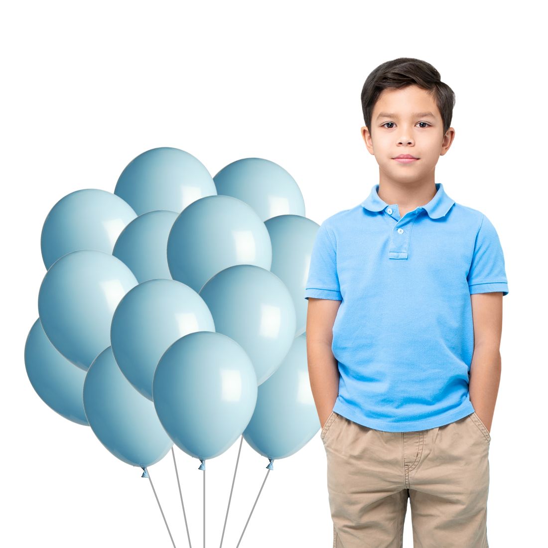 Pastel Blue Latex Balloon (50 Pcs Set) For Engagement, Wedding and Valentines Day Or Birthday Party Celebration Decoration - Premium Handcrafted 300 GSM Balloons & Decor by Party Decor Mall India - View 4