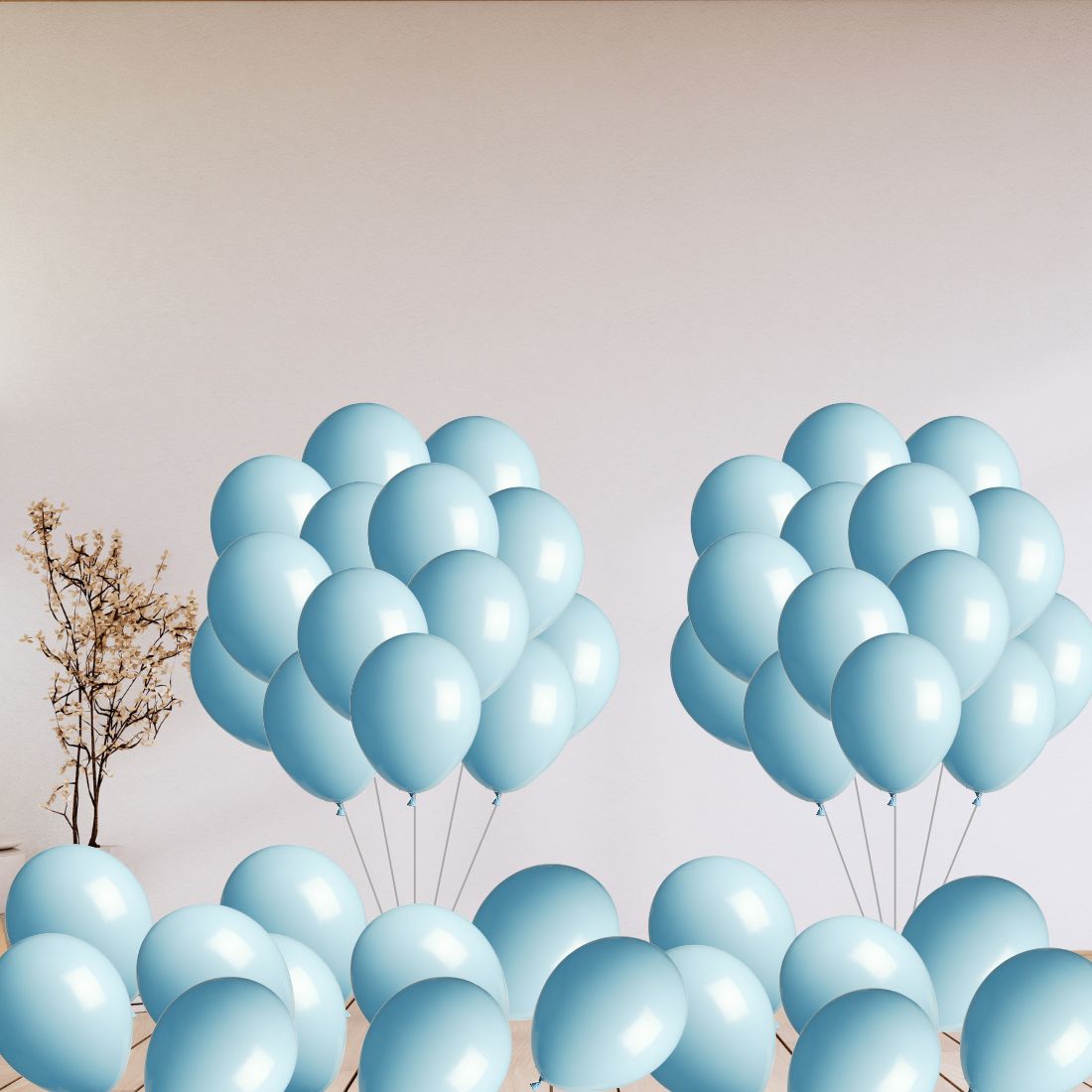 Pastel Blue Latex Balloon (50 Pcs Set) For Engagement, Wedding and Valentines Day Or Birthday Party Celebration Decoration - Premium Handcrafted 300 GSM Balloons & Decor by Party Decor Mall India - View 6