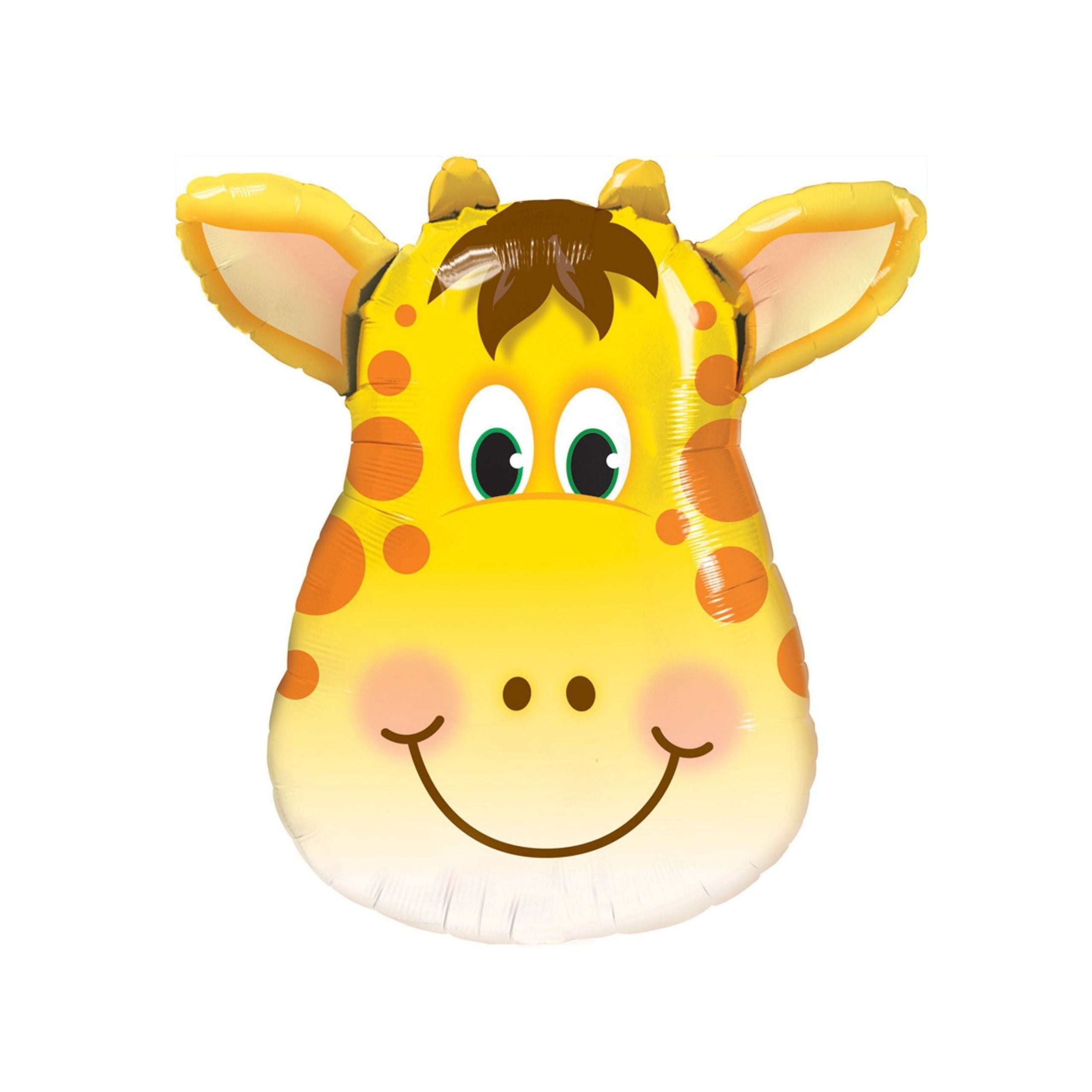 Animal Face Shaped Foil Balloon for Kids Birthday Party, Animal Theme, Zoo Party Decoration- Pack of 1 (Giraffe) - Premium Foil Balloon by Party Decor Mall