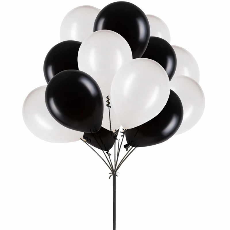 Black White Mix Balloons - Bow Tie Theme - Set of 100 - Premium Balloons by Party Decor Mall