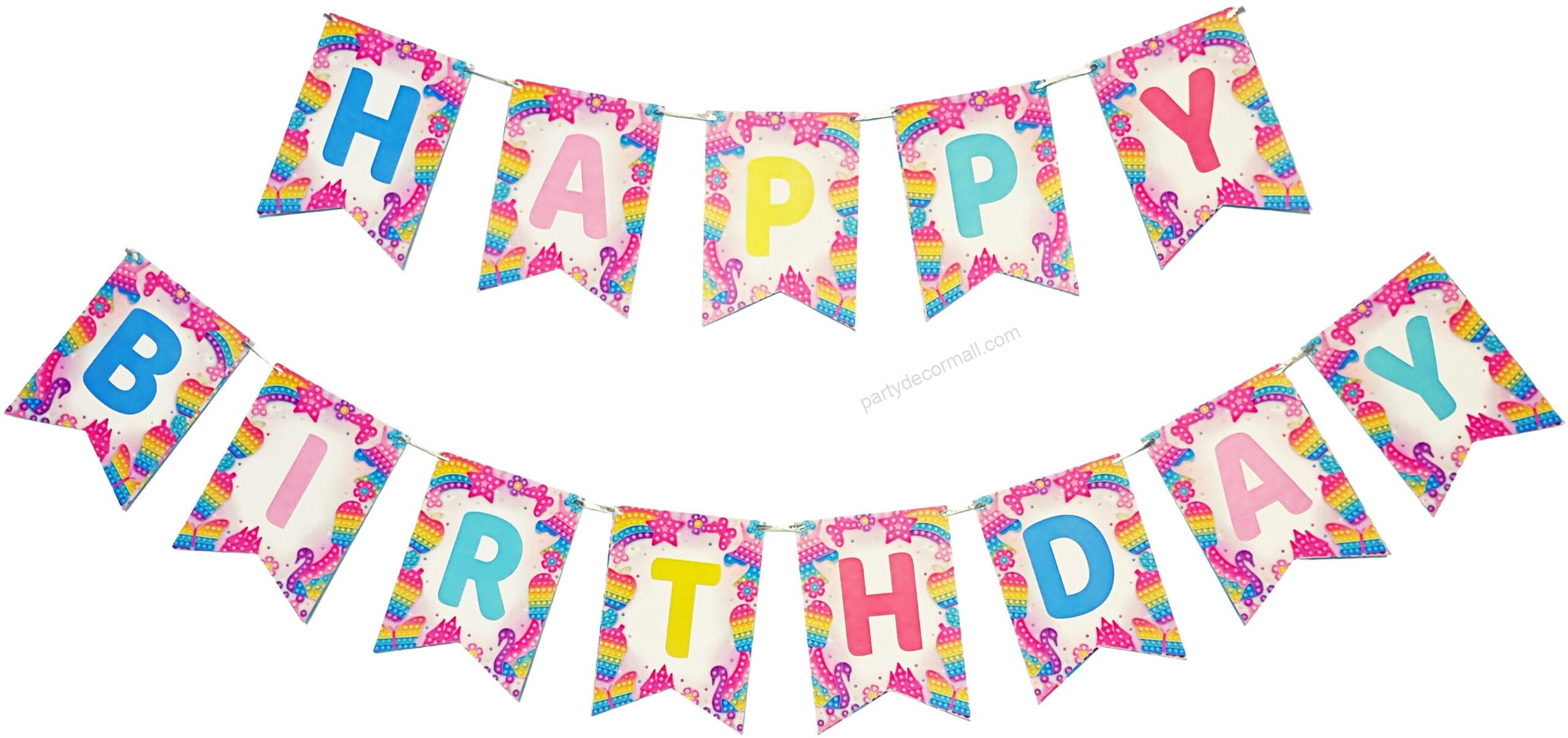 Pop-it Banner Birthday Party Decorations - Premium Buntings by Party Decor Mall