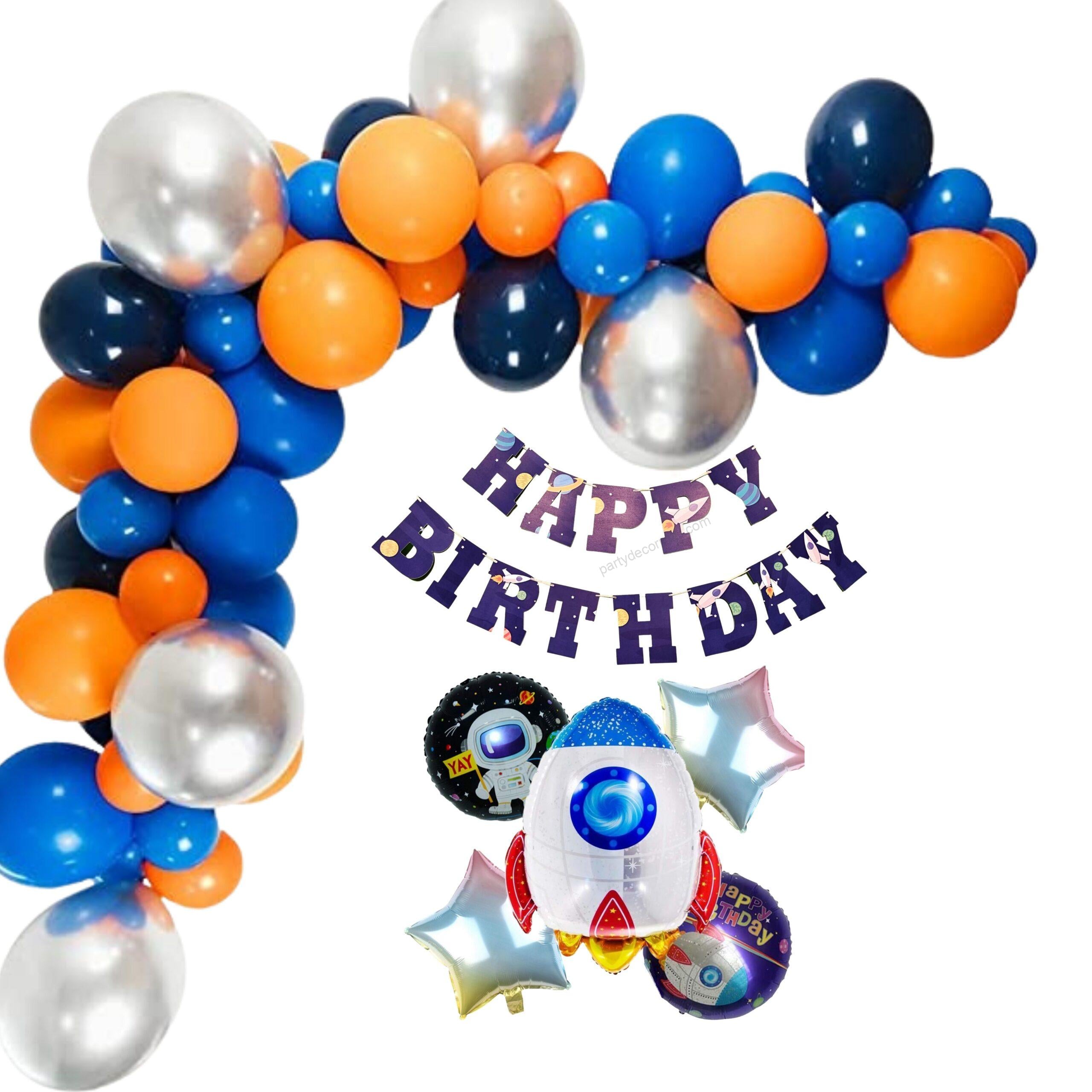 Space Theme Birthday Decor Kit - 58 PCS - Premium Balloon Kit by Party Decor Mall