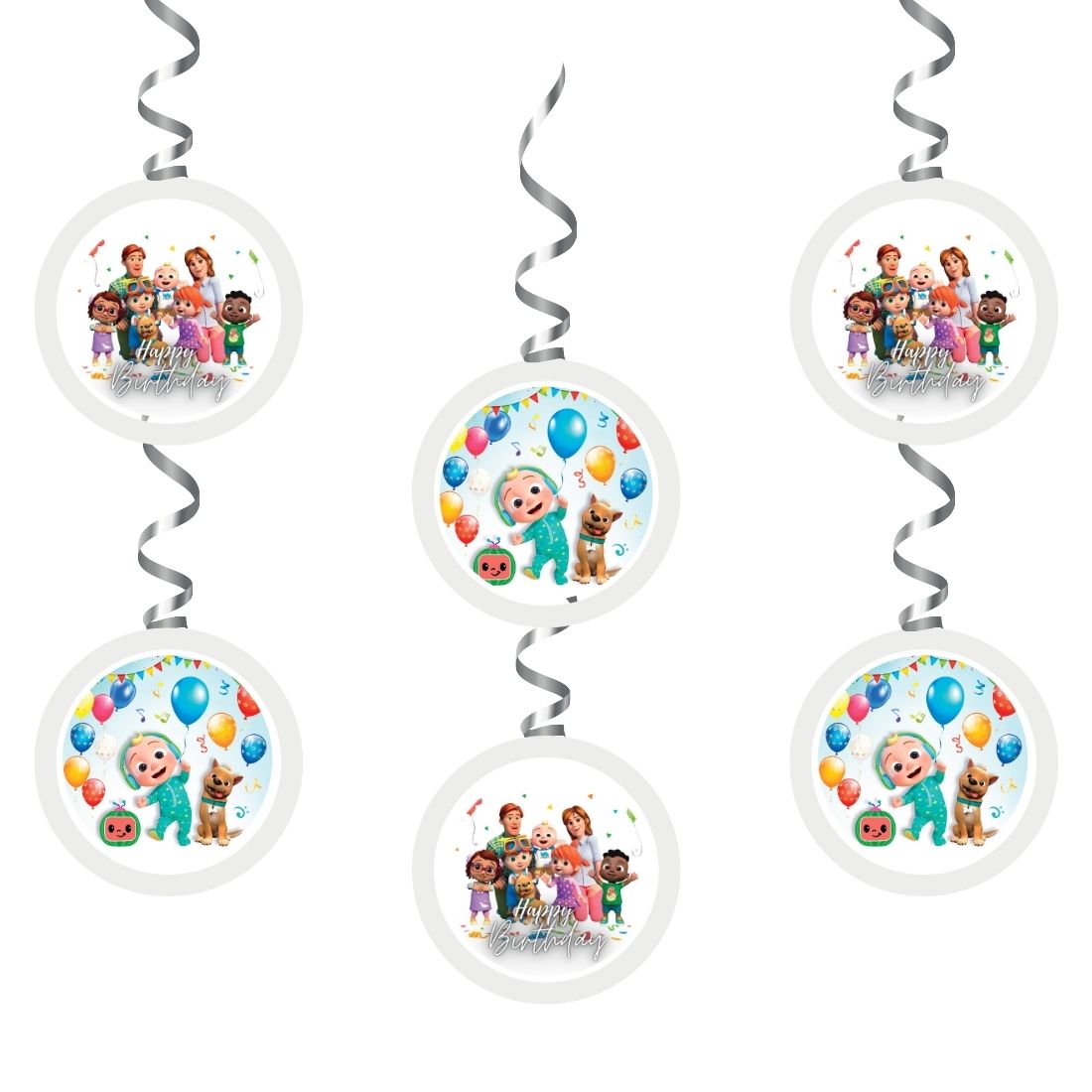 Cocomelon Dangler/Wall Hanging Birthday Decoration – (6 Pieces) - Premium Handcrafted 300 GSM Birthday Decoration by Party Decor Mall India - View 2