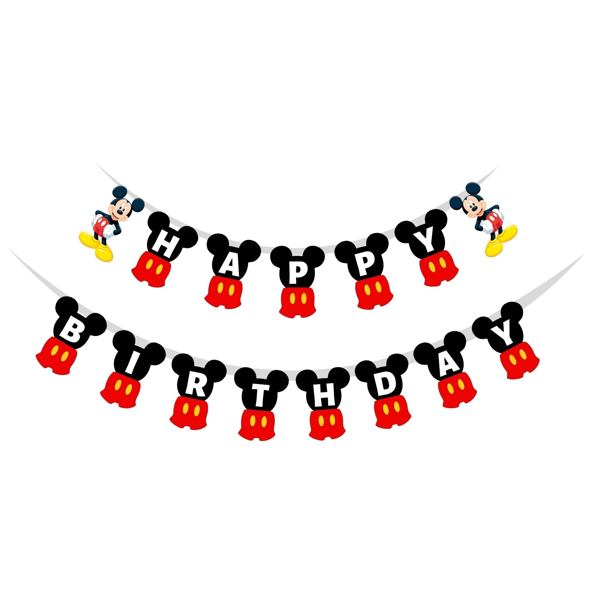 Happy Birthday Banner - Mickey Mouse
