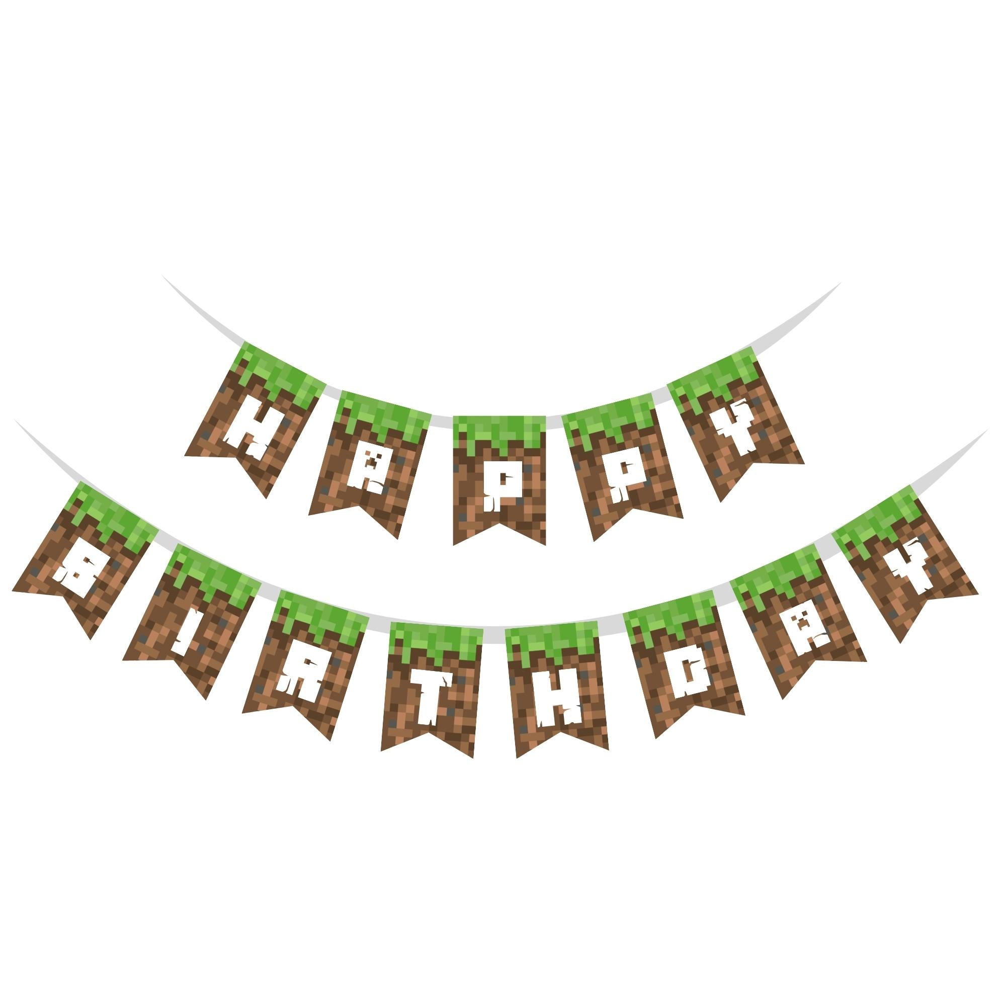 Happy Birthday Banner - Minecraft