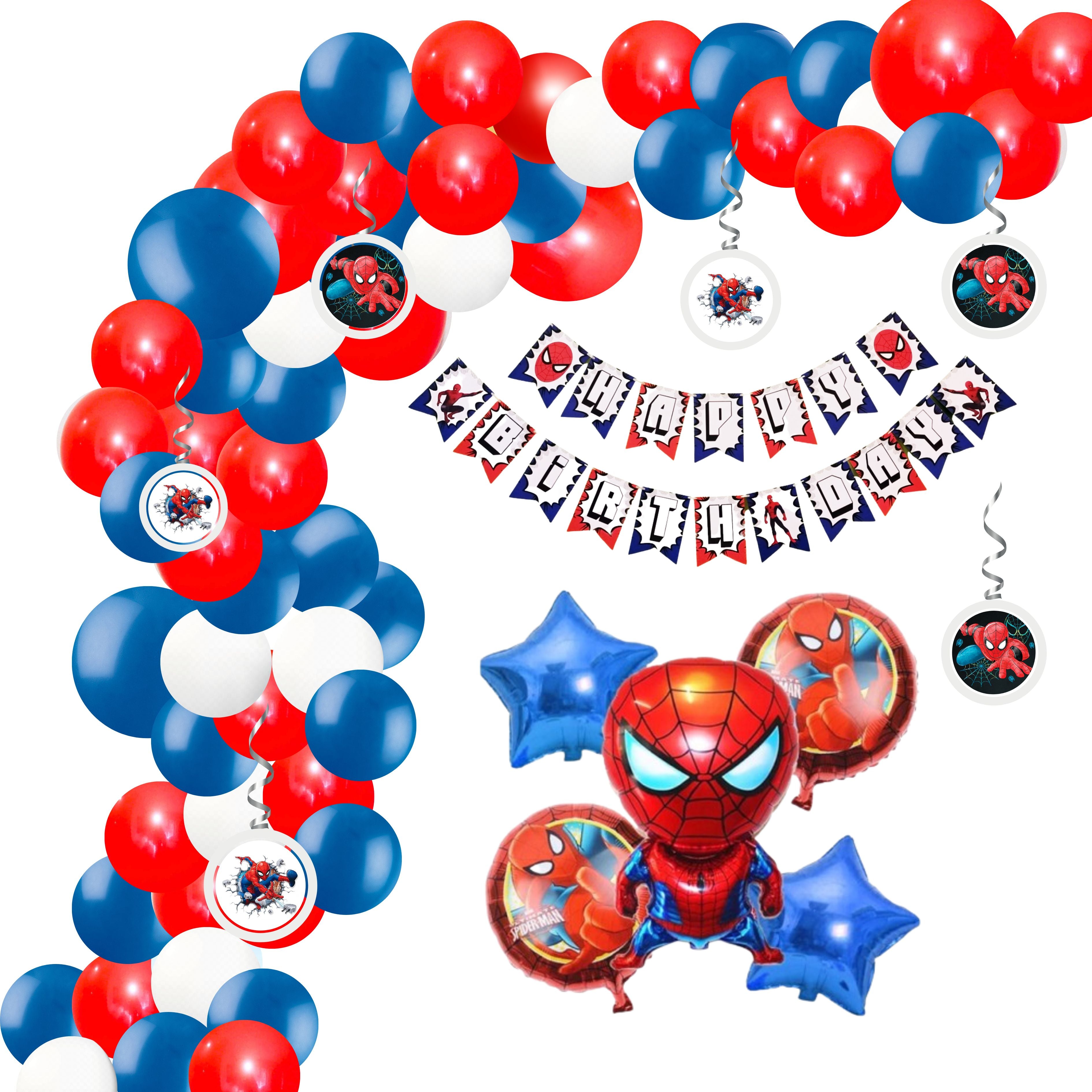 Spider Superhero Theme Birthday Balloon Decoration DIY Kit (59Pcs) - Premium Party Supply by Party Decor Mall