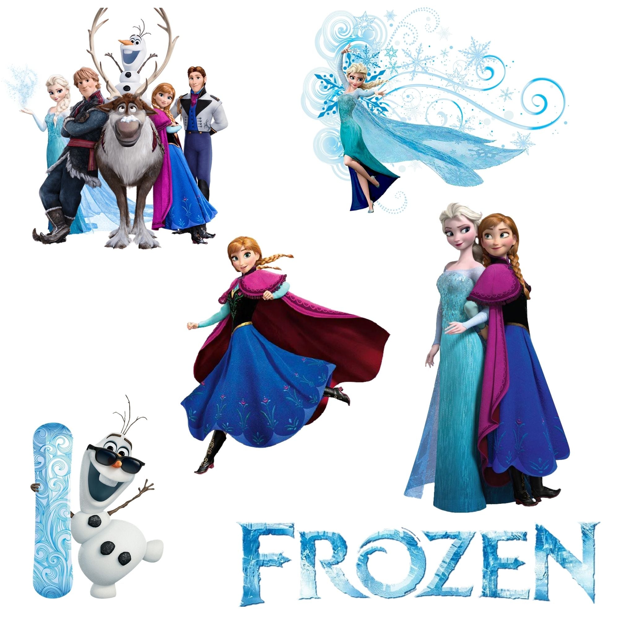 Frozen Theme Cutout (12 Pcs) - Premium Paper Cutouts by Party Decor Mall