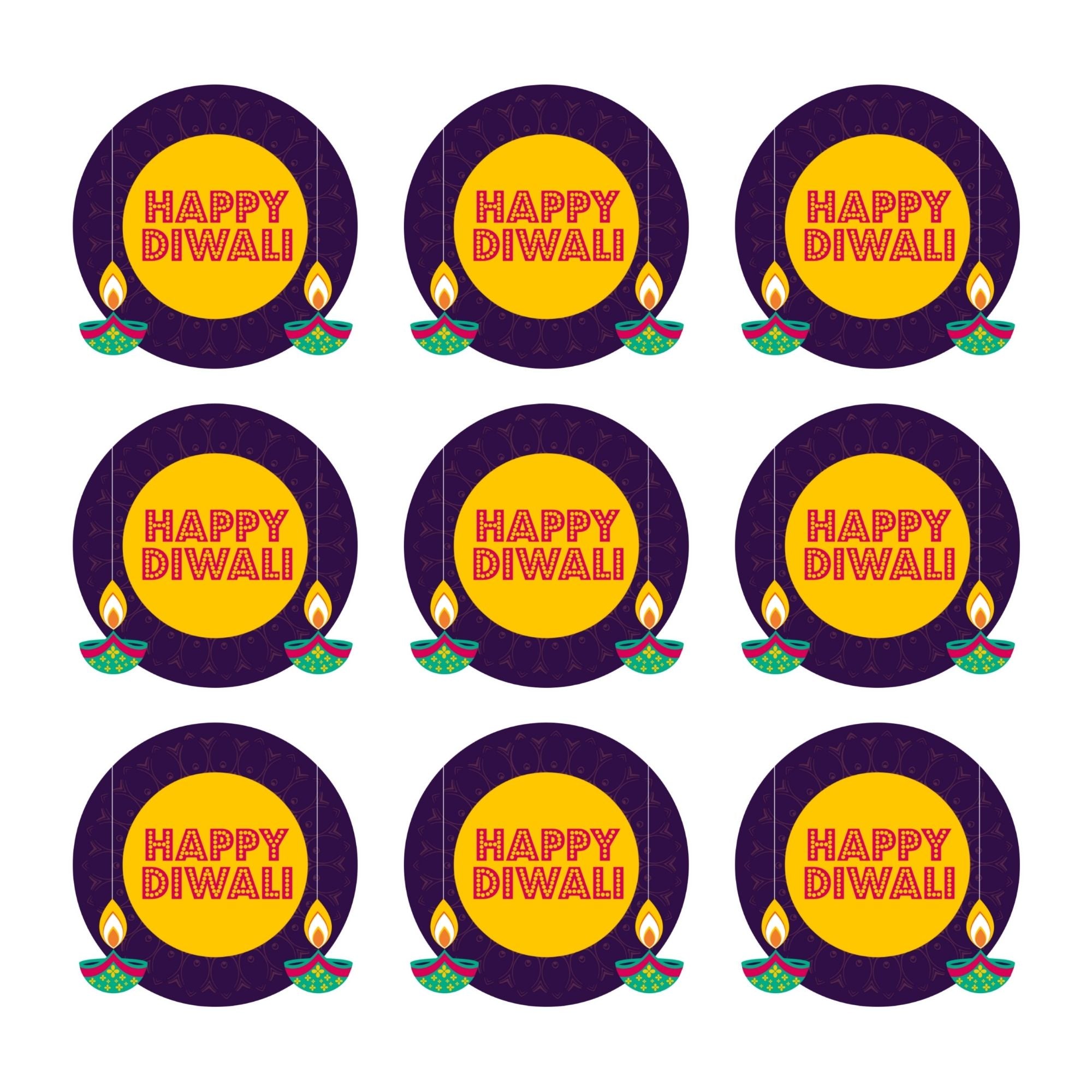 Happy Diwali Favour Tag / Thankyou Cards  / Gift Tags- ( 30Pcs )  - Material-Cardstock