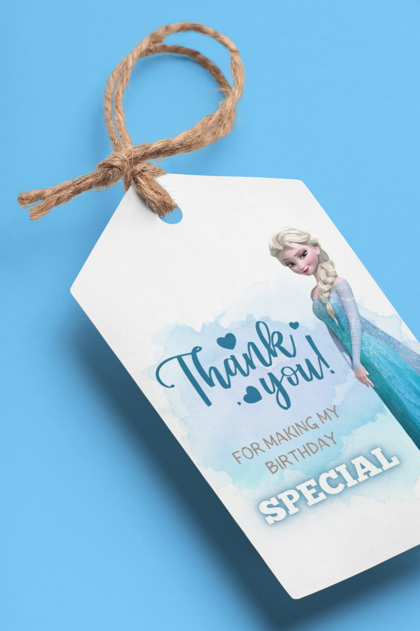 Frozen Elsa Theme Birthday Favour Tags (2 x 3.5 inches/250 GSM Cardstock/Mixcolour/30Pcs)