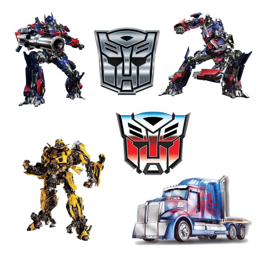 Transformers Theme Cutout (6 inches/250 GSM Cardstock/Mixcolour/12Pcs)