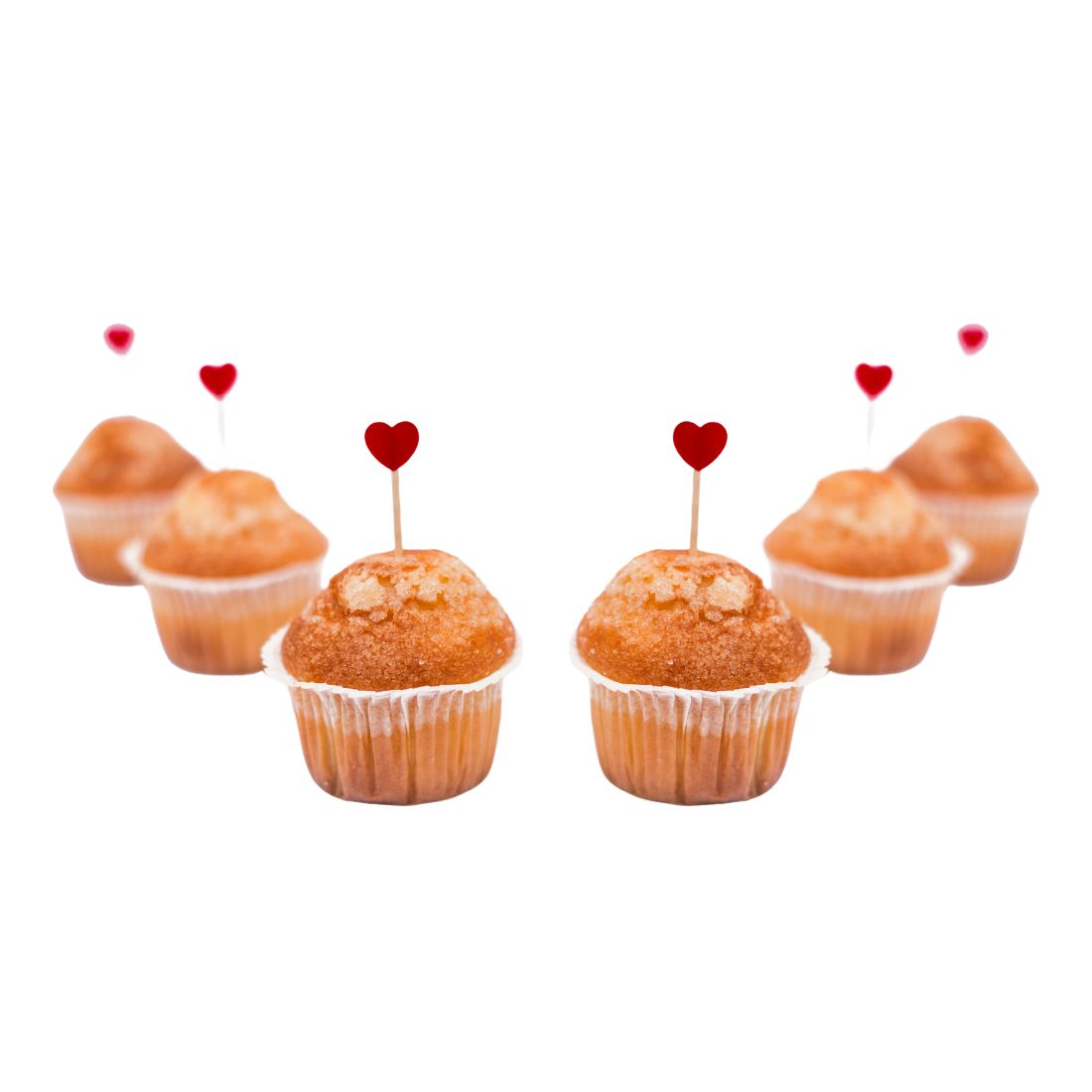 Cupcake Toppers for Valentines Day in Heart Shape - (2.5Inche/250 GSM Cardstock/Red/14Pcs)