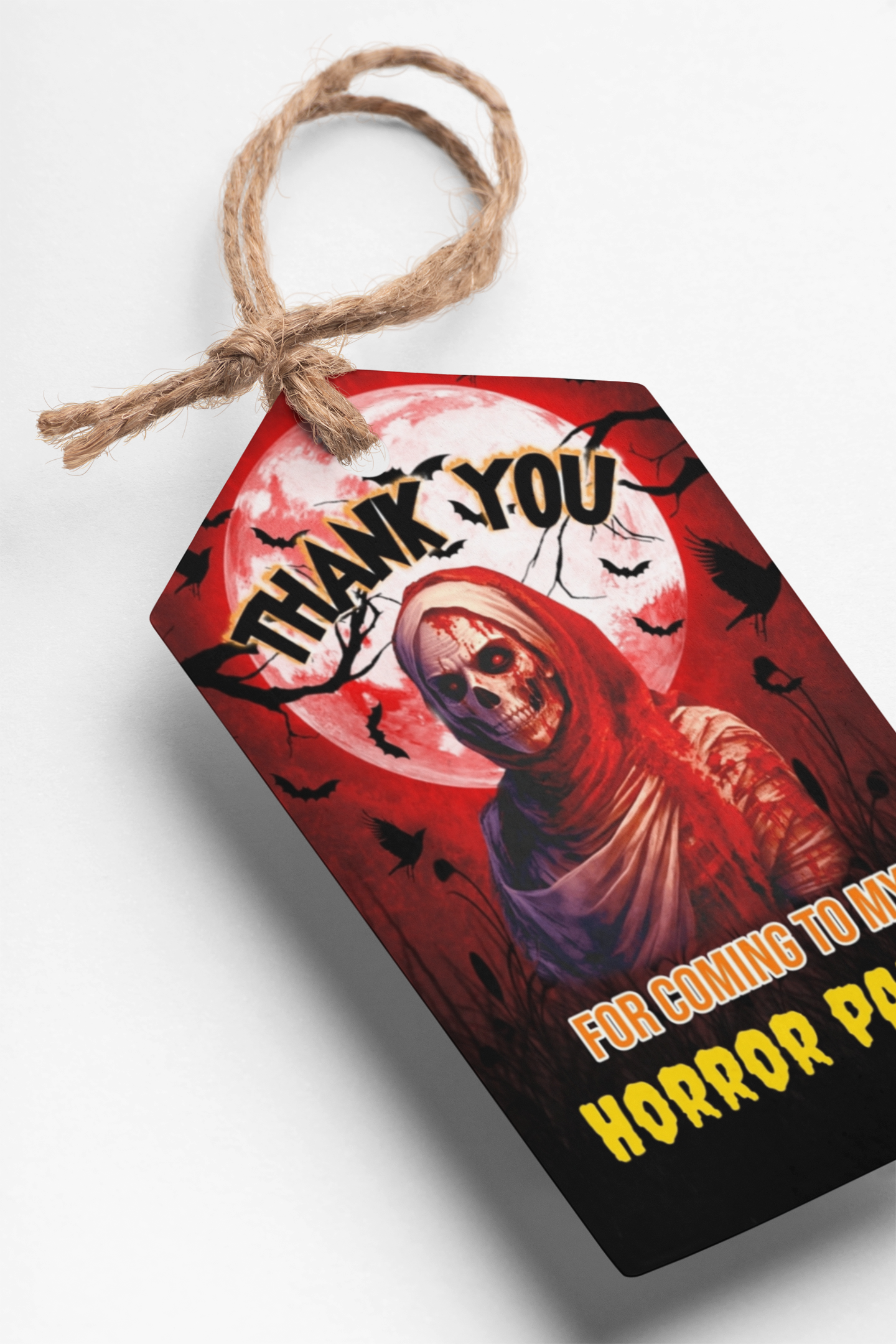 Horror Theme Thank You Cards & Return Gift Tags - 30Pcs, 2x3.5, 250 GSM Cardstock, Green & Black (Horror 3)