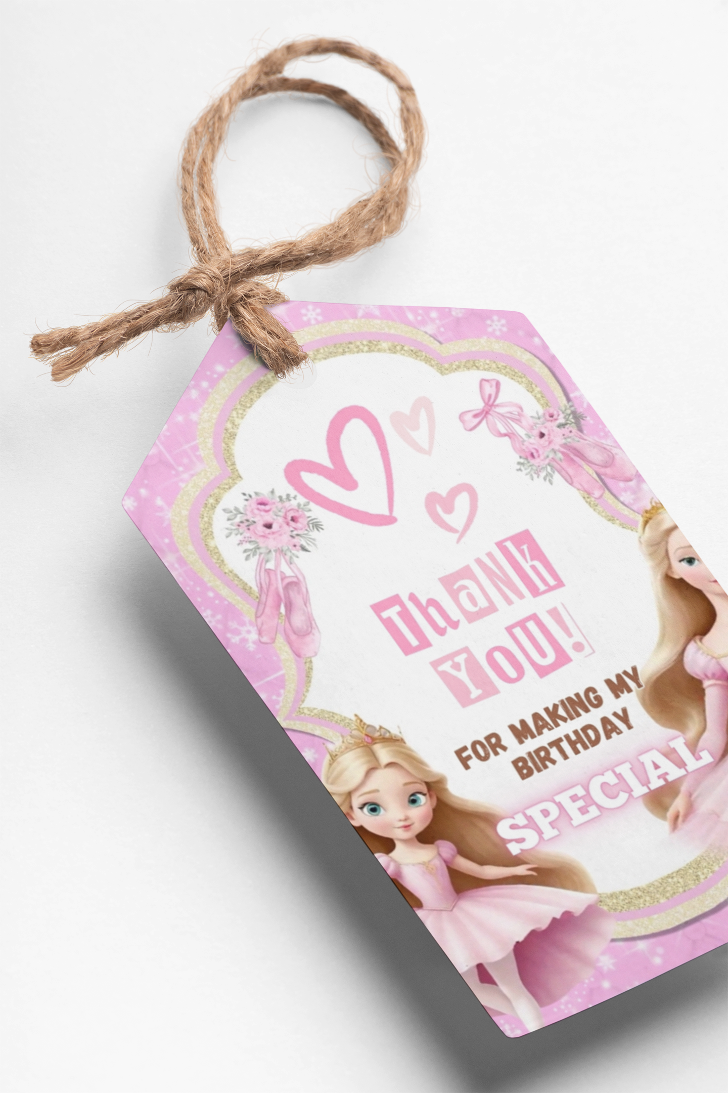 Sleeping Beauty Theme Thank You Cards & Return Gift Tags - 30Pcs, 2x3.5, 250 GSM Cardstock, Green & Black (Sleeping Beauty)